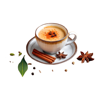 AI generated Tasty indian masala chai with spices isolated on transparent background png