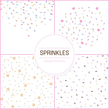 Colored sprinkles collection on white background vector