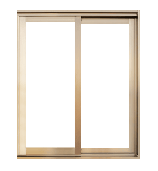 Mock up golden aluminium window frame png