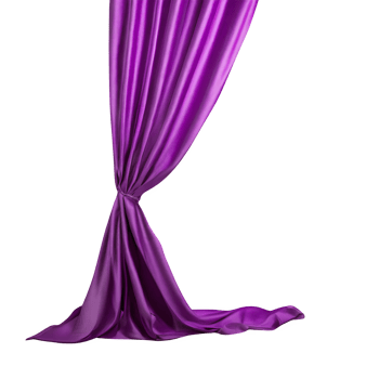 AI generated Purple silk curtain alone isolated on transparent background png