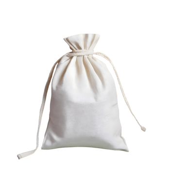 AI generated White drawstring bag packaging isolated on transparent background png