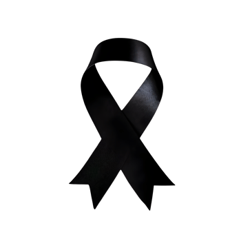 AI generated Black ribbon viewed from the top isolated on transparent background png