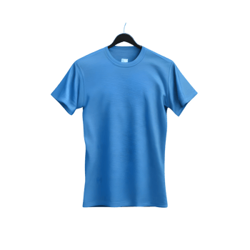 AI generated T shirt with blue color isolated on transparent background png