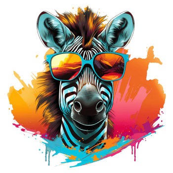 AI generated Cool Zebra Design For T Shirt png