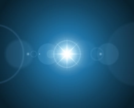 Blue Abstract Background With Lens Flare Effect vector