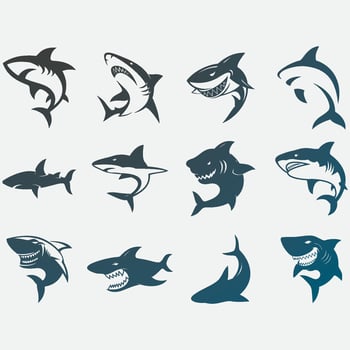 collection of shark logos vector