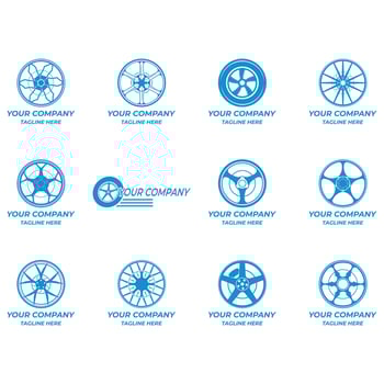 Collection of rim car logos vector