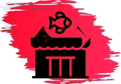 Fishing Gear Shop Creative Icon Design vector