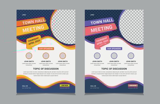 Town Hall Meeting Flyer Templates, vector illustration eps 10