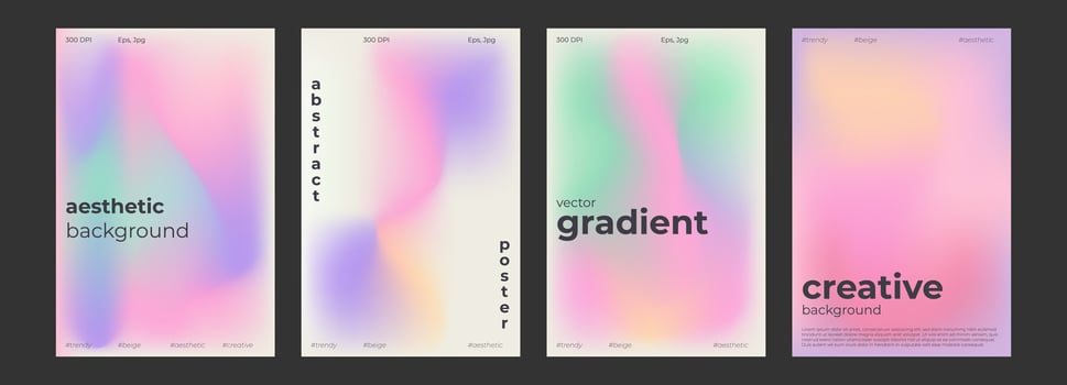 Y2k Trendy Aesthetic abstract gradient pink violet poster with translucent blurred pattern. Modern gentle social media poster, stories highlight templates for digital marketing for stories vector