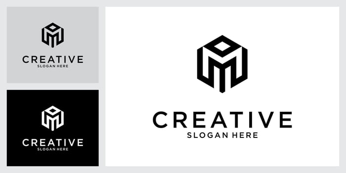 M or MM initial letter logo design vector
