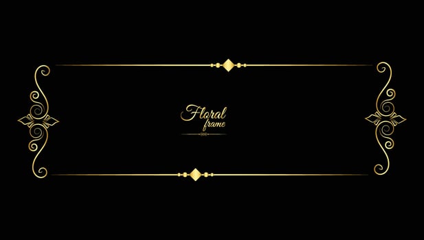 Vector luxury decorative golden vintage frames and borders. retro ornamental frame art and flower isolated floral background