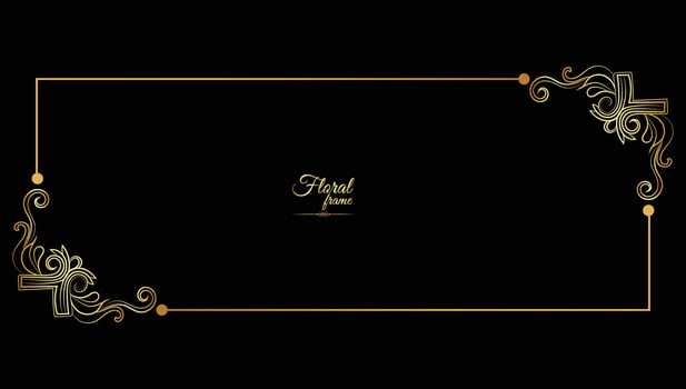 Vector luxury decorative golden vintage frames and borders. retro ornamental frame art and flower isolated floral background