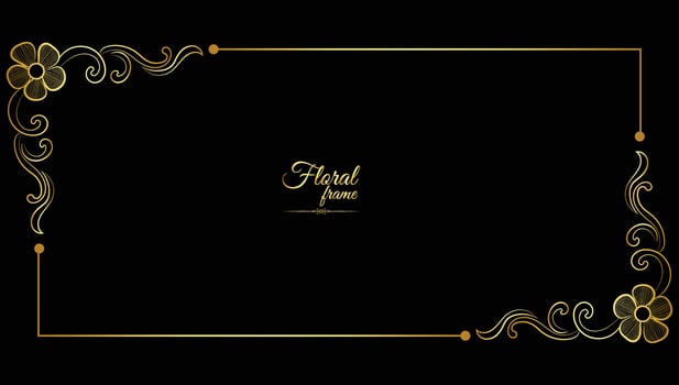 Vector luxury decorative golden vintage frames and borders. retro ornamental frame art and flower isolated floral background