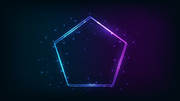 Neon double frame with shining effects vector