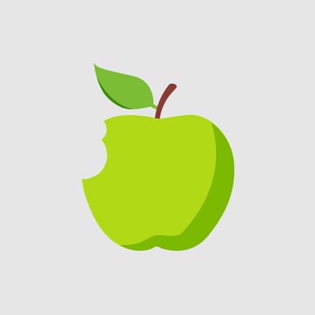 Bitten Green Apple vector