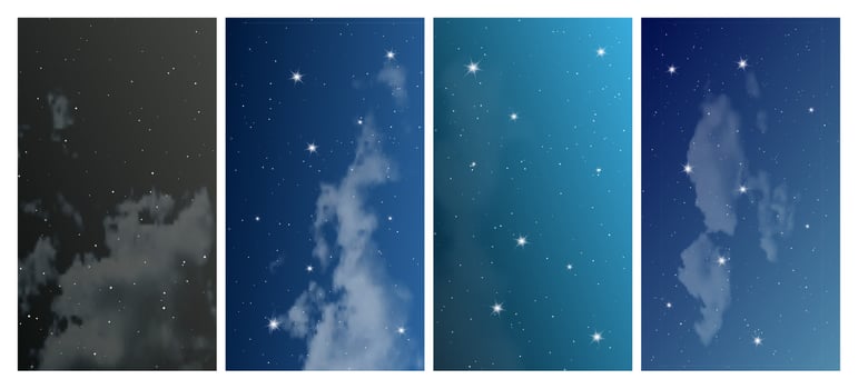 Night sky with many stars vector