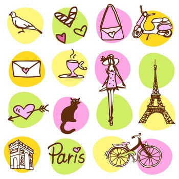 Paris, Seamless pattern, Drawing, Cute design vector