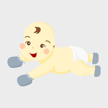illustration of snoring baby boy with vector