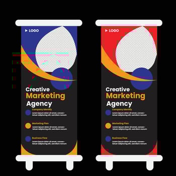 Modern Roll Up and abstract pull up promotion design template vector