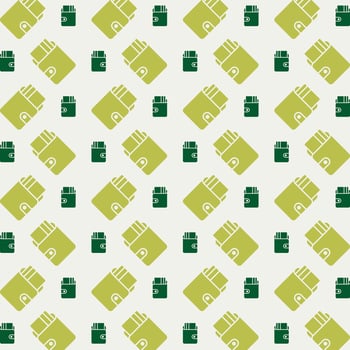 Wallet rare trendy multicolor repeating pattern vector illustration green design