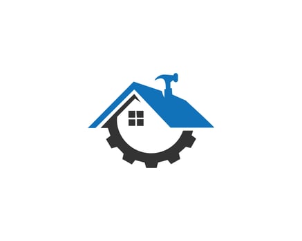House repair services logo design hammer element vector template.
