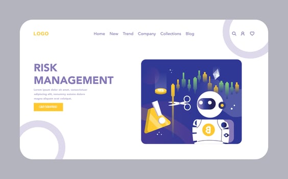Trading and Crypto Bot concept. Flat vector illustration.