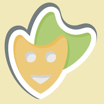 Sticker Theatre Mask. related to Entertainment symbol. simple design illustration vector