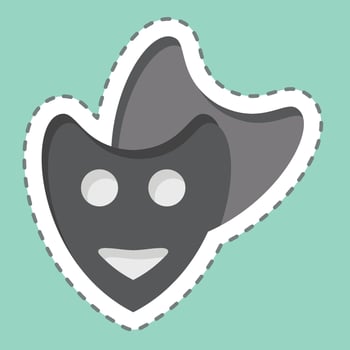 Sticker line cut Theatre Mask. related to Entertainment symbol. simple design illustration vector