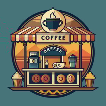 Logo Vintage Coffee shop flat ilustraion emblem design for your logo community vector