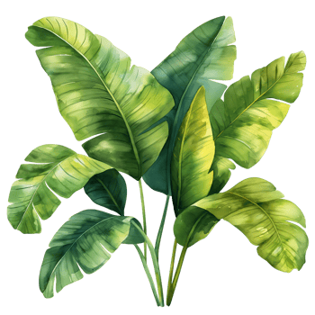 AI generated Watercolor painting of botanical tropical leaves isolated on transparent background. png