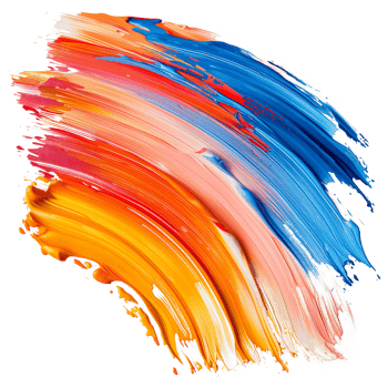 AI generated Colorful acrylic oil paint brush stroke isolated on transparent background. png