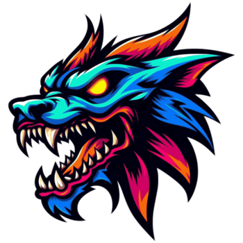 AI generated head of wolf. suitable for an esport or gaming logo png