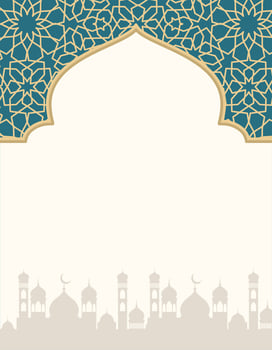 Abstract Islamic background template vector with text space.