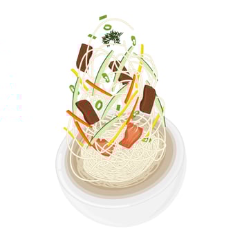 illustration logo Levitation Janchi Guksu Banquet Noodles vector