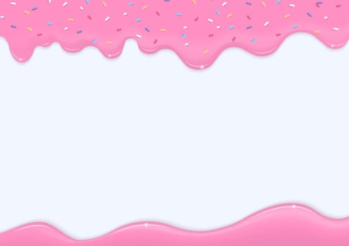 Pink liquid with sprinkles on white background vector
