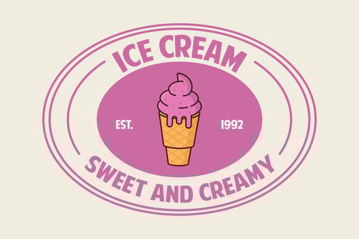 Ice cream design over beige background vector illustration. vintage style
