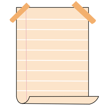 Cartoon style sticky notes. Paper notes with adhesive tape for noting. png