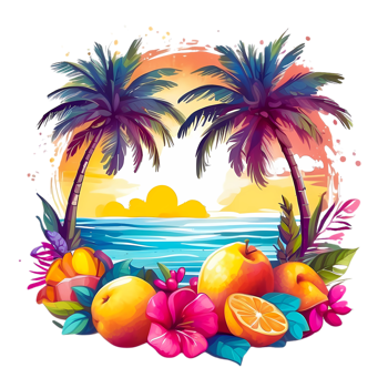 Tshirt Design Summer Concept on Vibrant Colors png