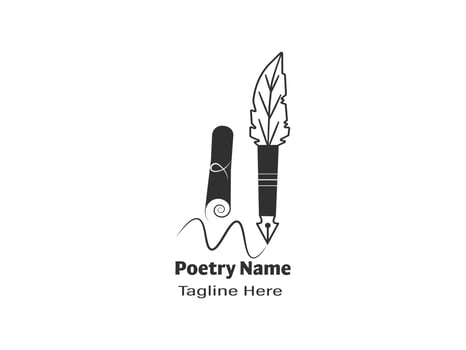 Poetic Impressions Logo Design, Verse Visions Logo Concept, Literary Flourish Logo Design, Rhyme Design Emblem, Sonnet Symbol Logo vector