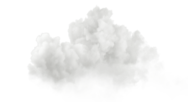 Condensation clear soft fluffy clouds on transparent background 3d render png