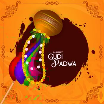 Happy Gudi padwa Indian festival background design vector