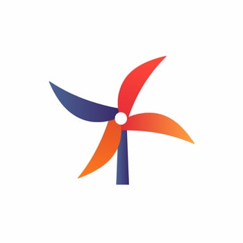 AI generated Green technology developer filled gradient logo. Windmill simple icon. Efficiency symbol. Design element. Ai art for corporate branding, business cards vector