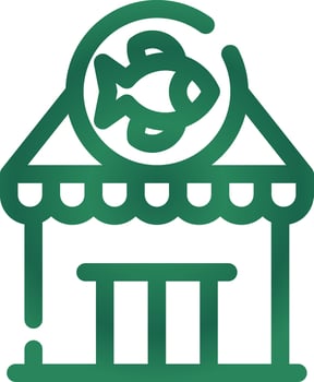 Fishing Gear Shop Creative Icon Design vector