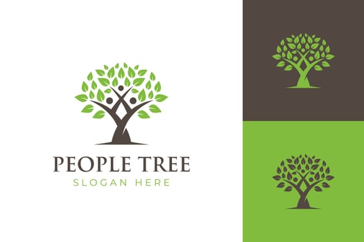 Human tree people family nature Life logo icon design. Tree of life education vector logo illustration
