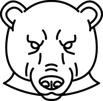 Polar bear face outline vector illustration