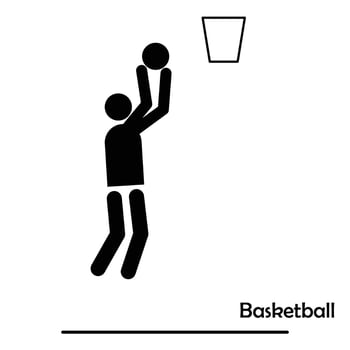 Basketball flat black icon isolated on white background vector