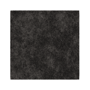 Modern, black square carpet, top view. Rug on transparent background. Cut out home decor. Contemporary, loft style. Flat lay, floor plan. 3D rendering. png