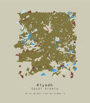 Riyadh, Saudi Arabia Urban detail Streets Roads Map  ,vector element template image vector