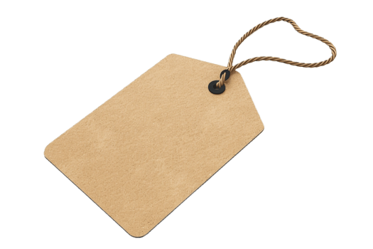 AI generated Blank Brown Paper Price Tag with String png